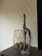 Silver Standing Giraffe Sculpture