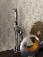 Silver Standing Giraffe Sculpture