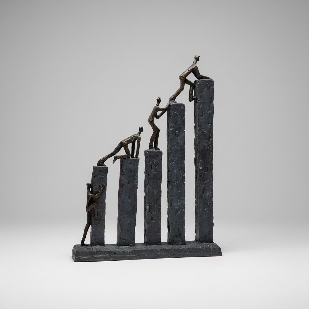 Climbing The Blocks Sculpture