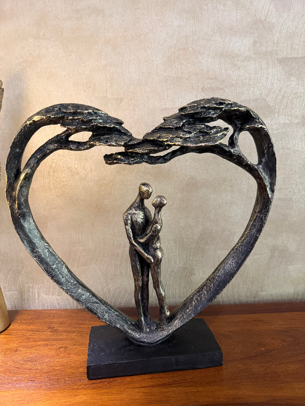 Loving Couple Standing In Heart Tree