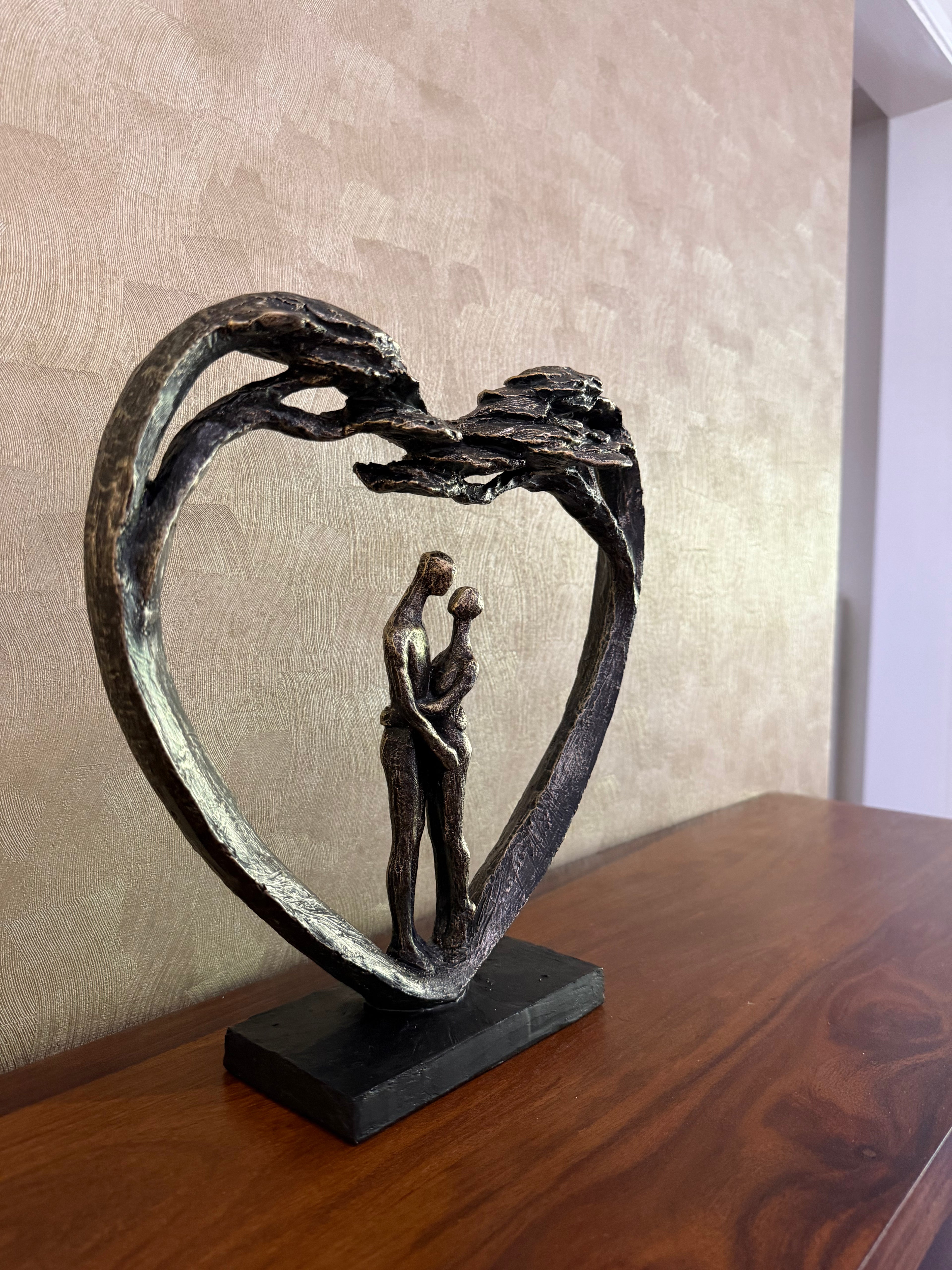 Loving Couple Standing In Heart Tree