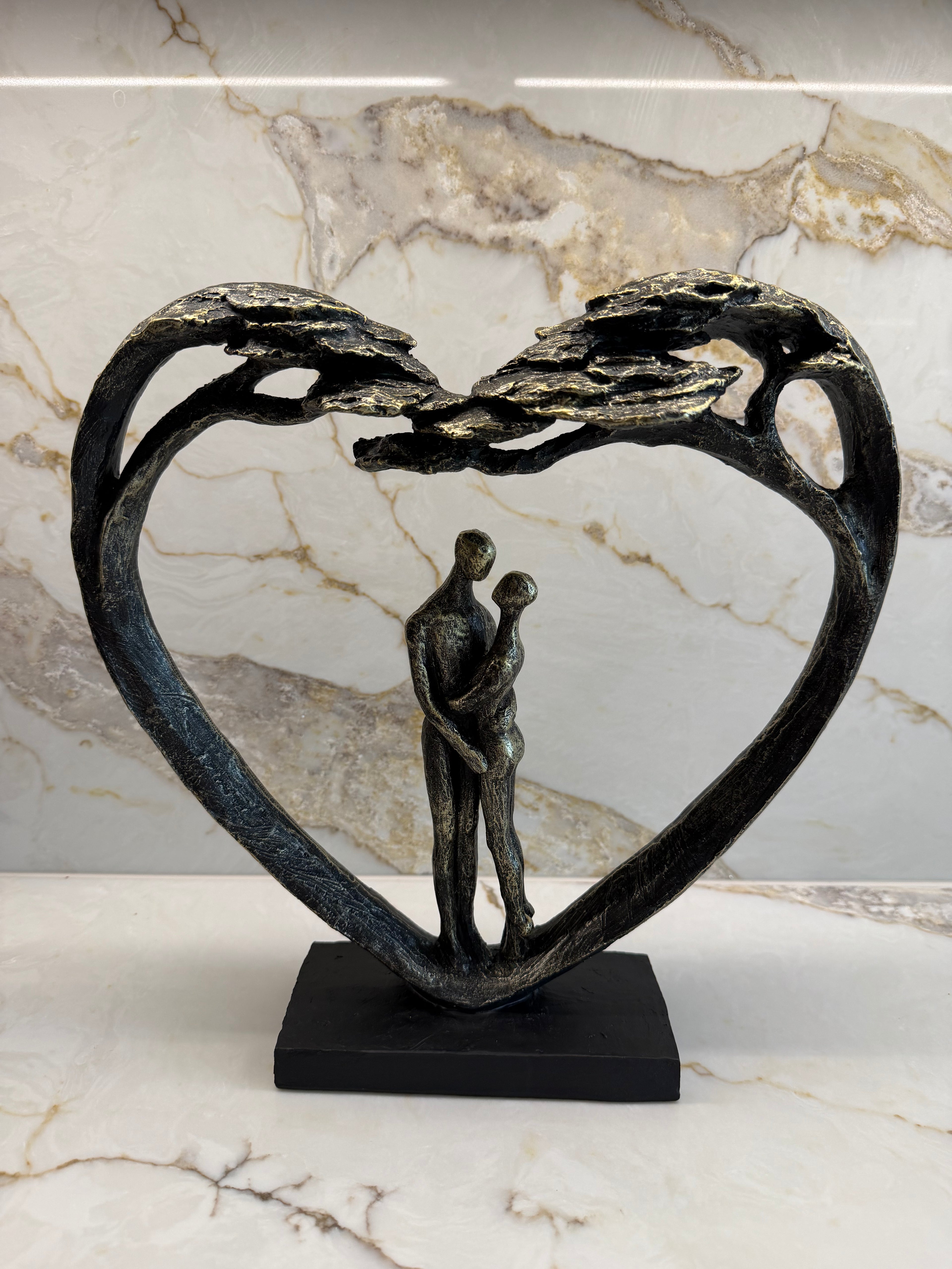 Loving Couple Standing In Heart Tree