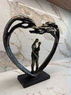 Loving Couple Standing In Heart Tree
