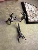 Climbing Men Trio - Silver Colour Wall Art