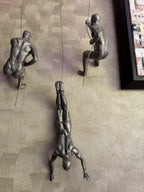Climbing Men Trio - Silver Colour Wall Art