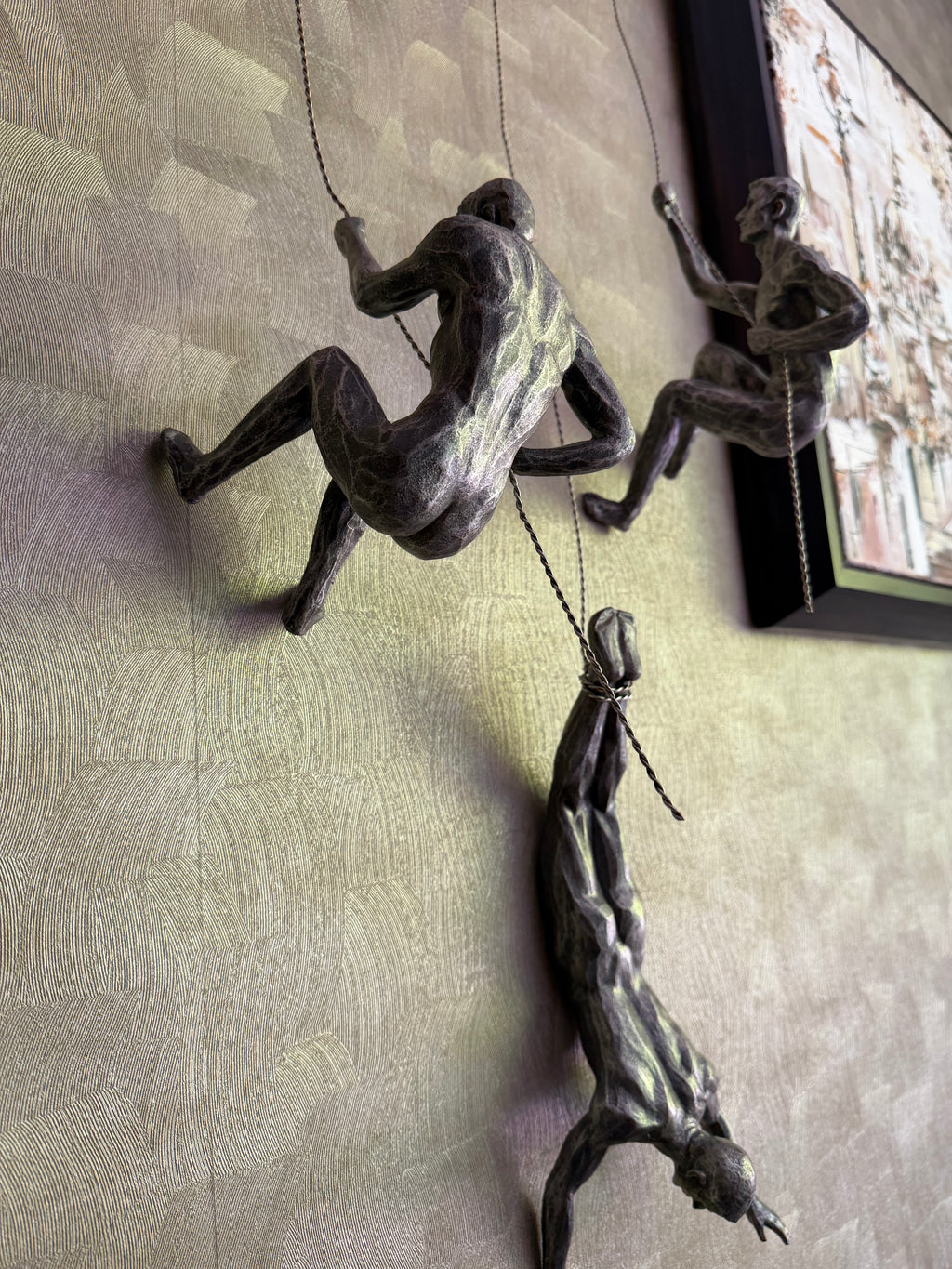 Climbing Men Trio - Silver Colour Wall Art