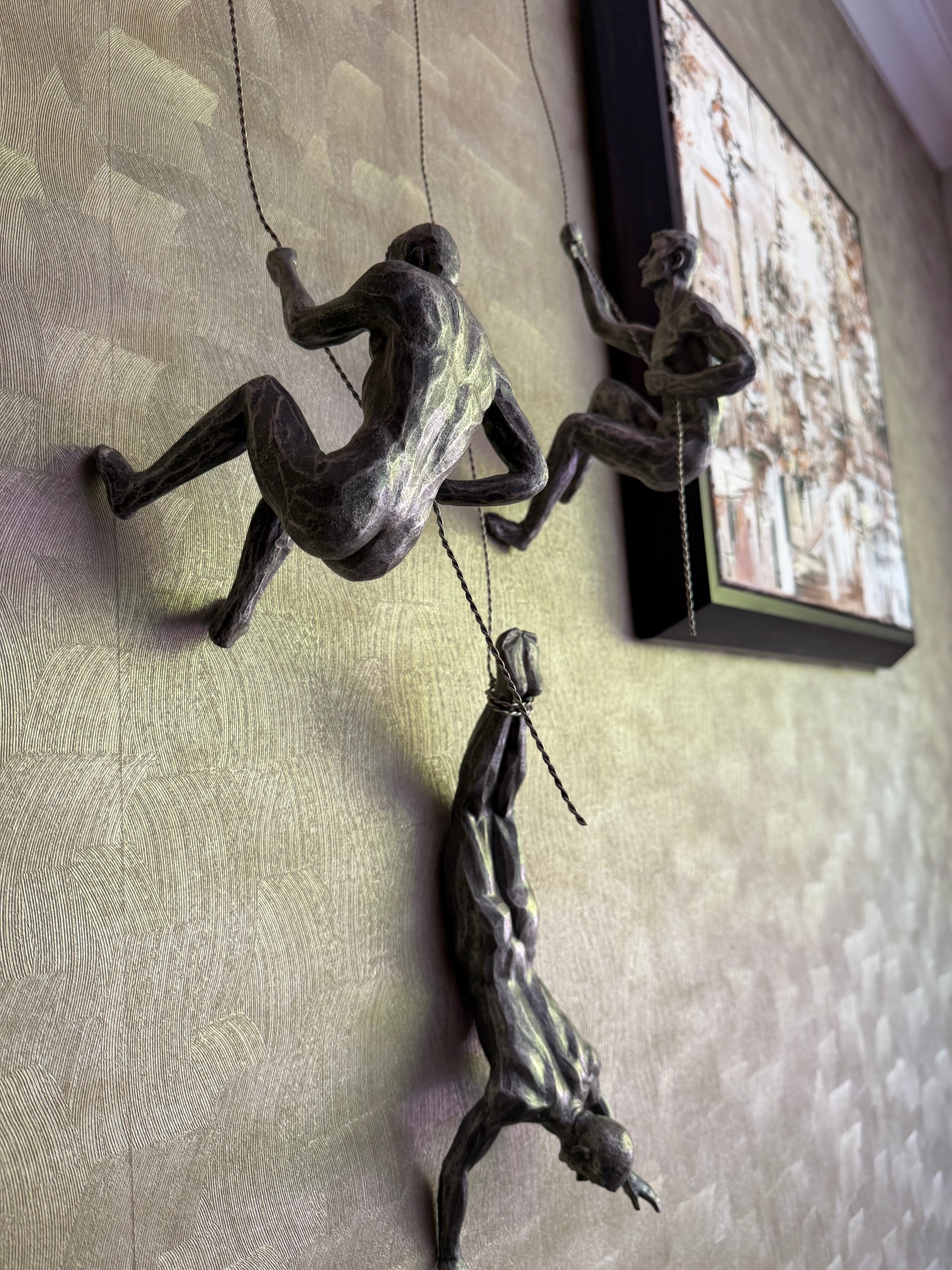 Climbing Men Trio - Silver Colour Wall Art