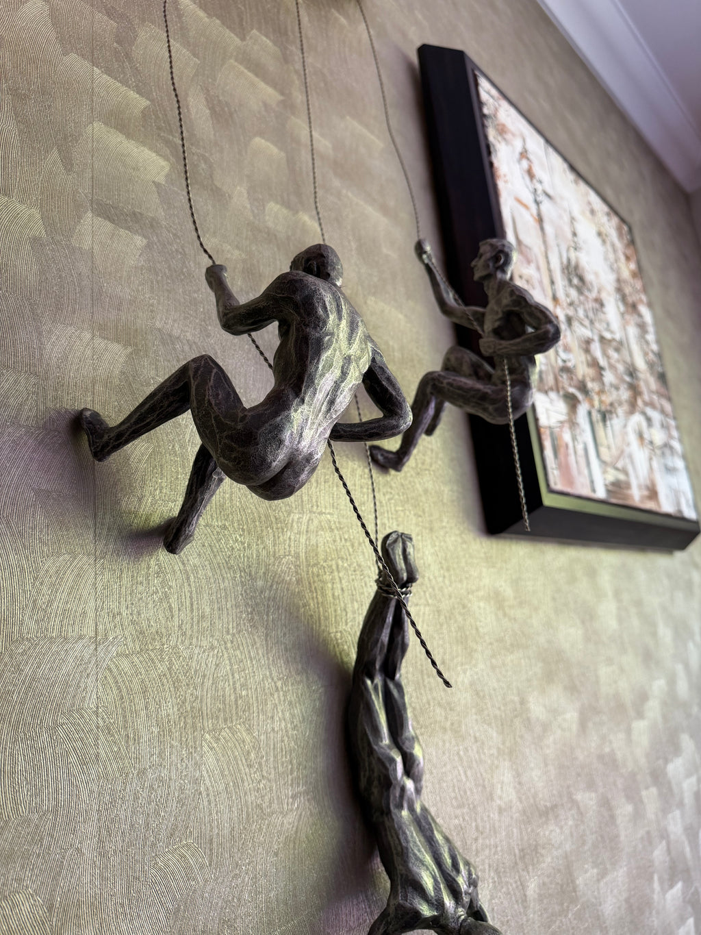 Climbing Men Trio - Silver Colour Wall Art