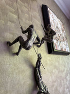 Climbing Men Trio - Silver Colour Wall Art