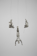 Climbing Men Trio - Silver Colour Wall Art