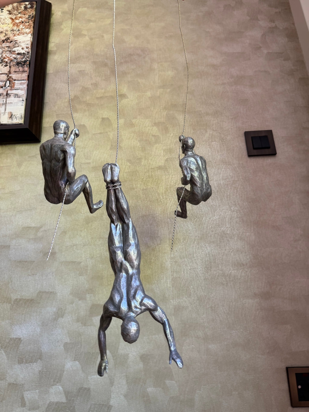 Climbing Men Trio - Silver Colour Wall Art
