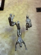 Climbing Men Trio - Silver Colour Wall Art