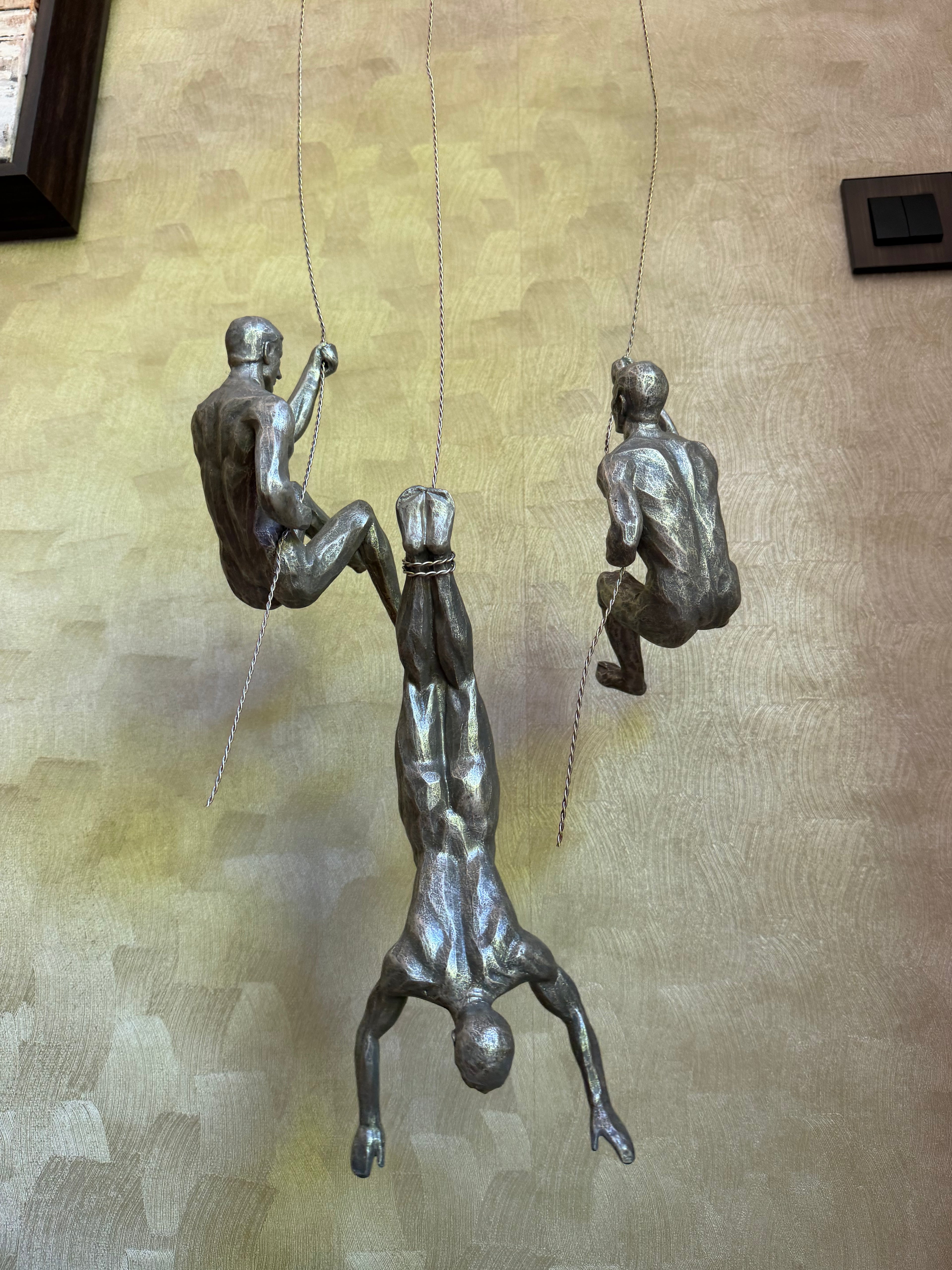 Climbing Men Trio - Silver Colour Wall Art
