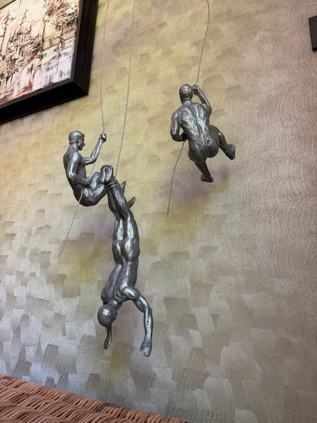 Climbing Men Trio - Silver Colour Wall Art