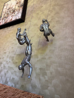 Climbing Men Trio - Silver Colour Wall Art