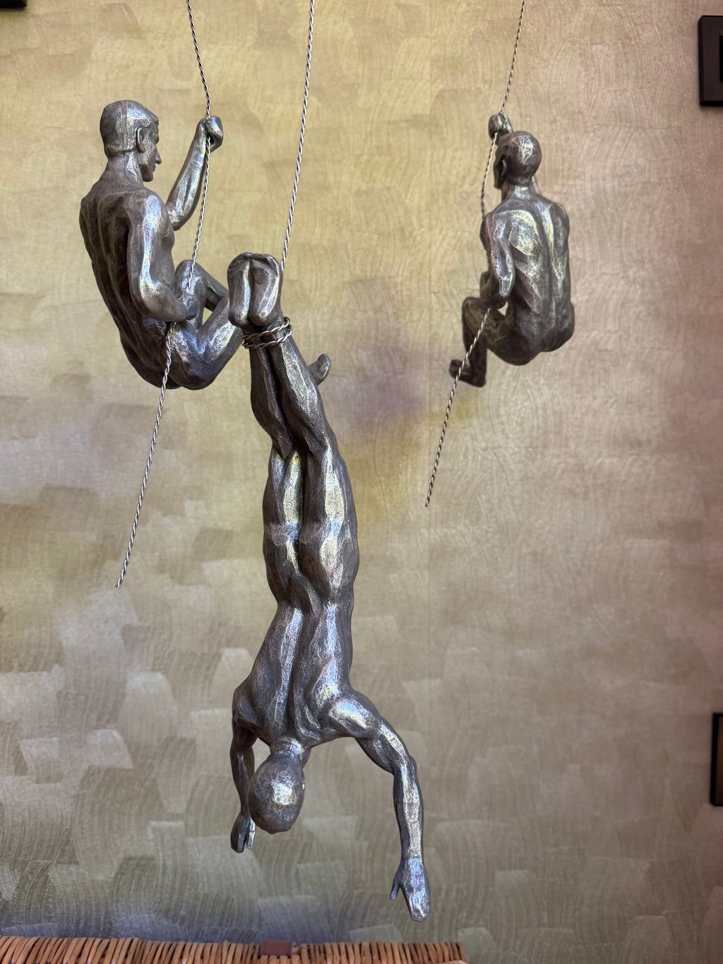 Climbing Men Trio - Silver Colour Wall Art