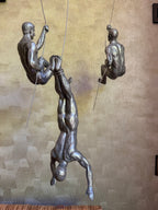 Climbing Men Trio - Silver Colour Wall Art