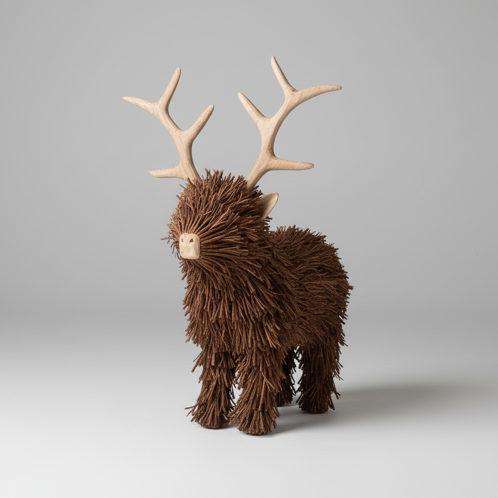Stirling Standing Stag Wooden Sculpture Brown