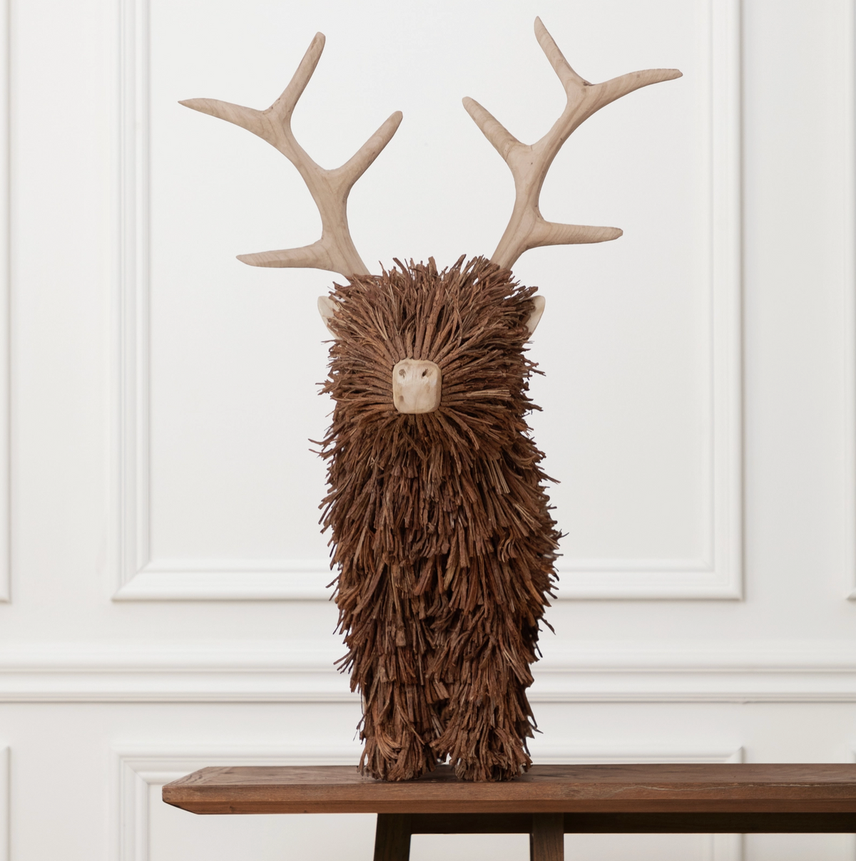 Stirling Standing Stag Wooden Sculpture Brown