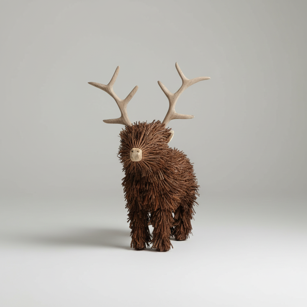 Stirling Standing Stag Wooden Sculpture Brown
