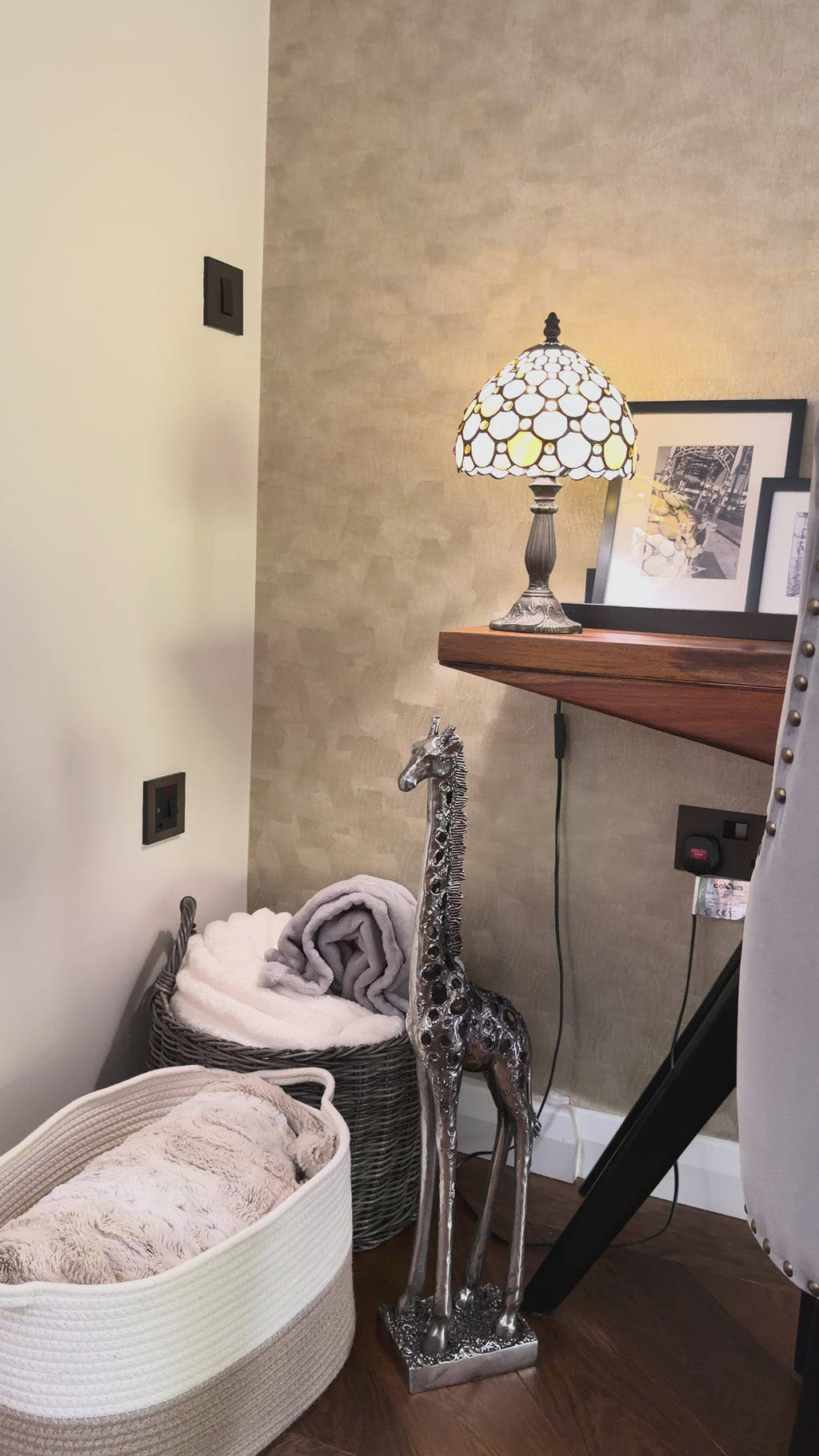 Silver Standing Giraffe Sculpture