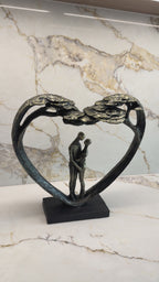 Loving Couple Standing In Heart Tree
