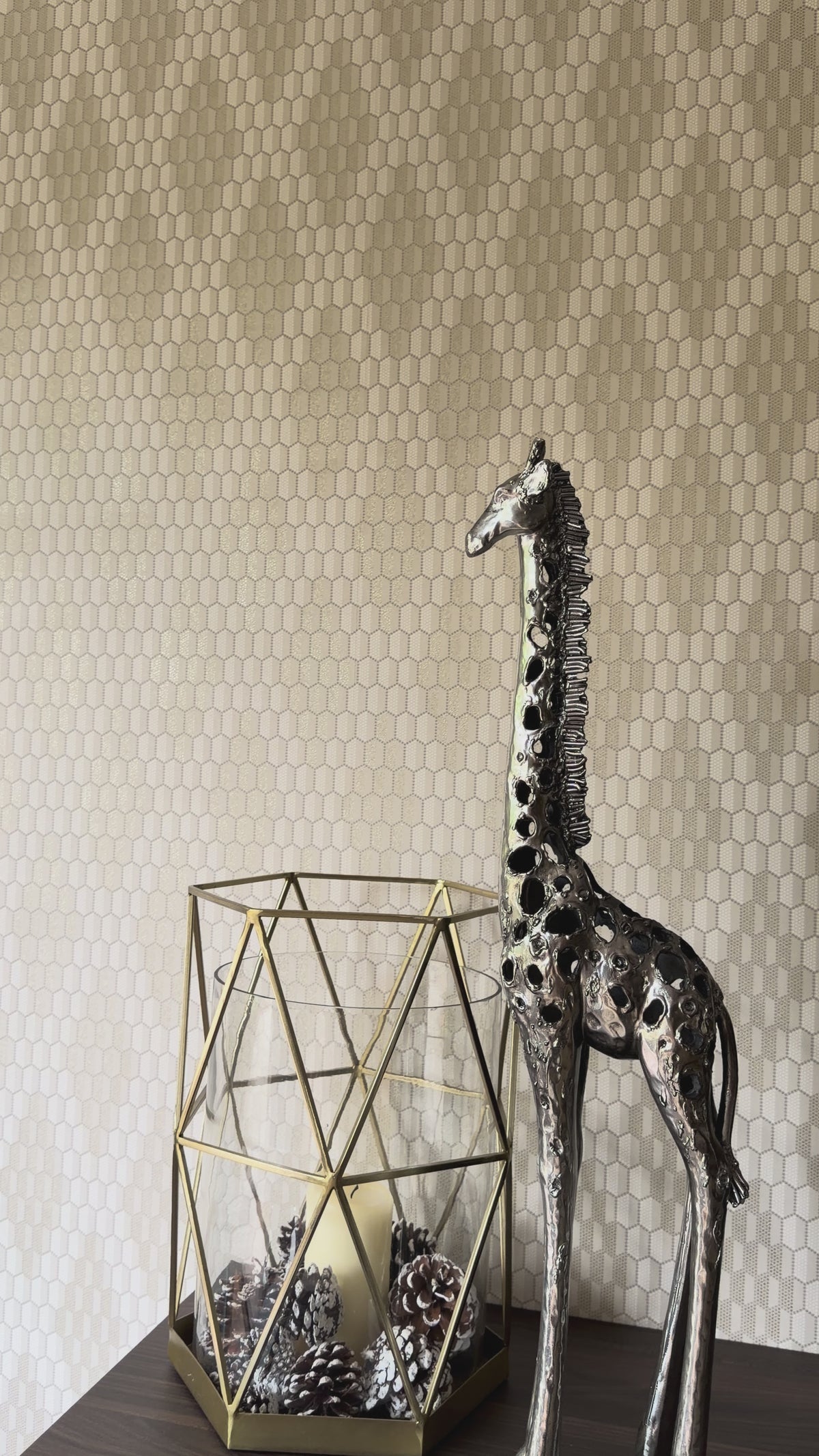 Silver Standing Giraffe Sculpture