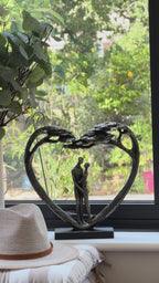 Loving Couple Standing In Heart Tree