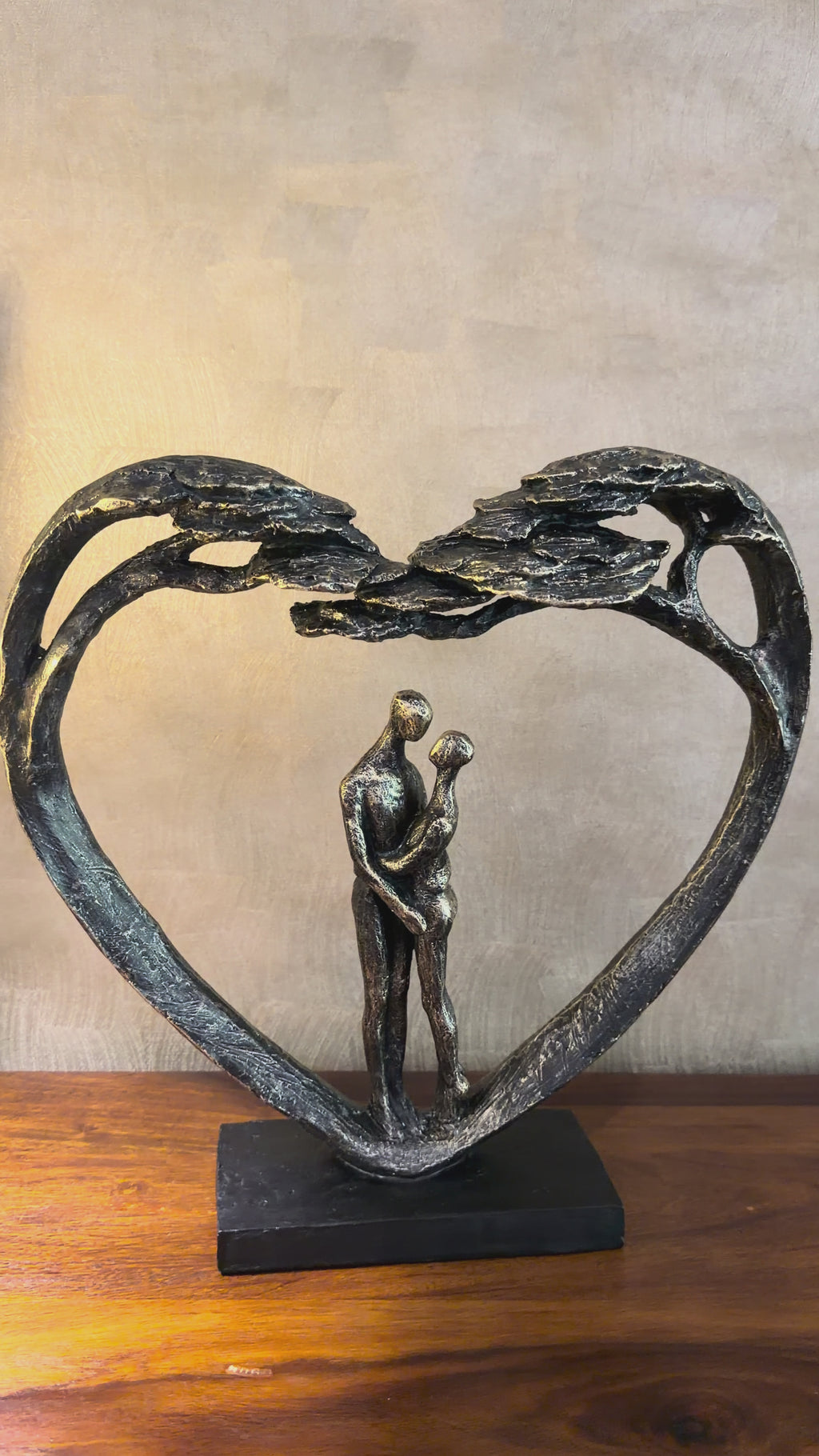Loving Couple Standing In Heart Tree