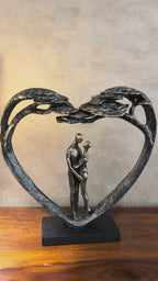 Loving Couple Standing In Heart Tree